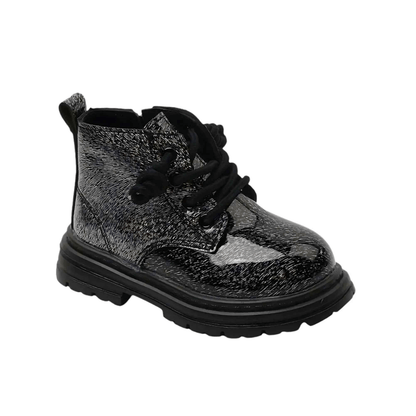 Princess Sparkle kids winter boots, side profile showing sole and upper detail