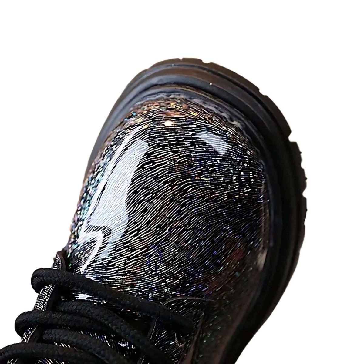 Princess Sparkle kids winter boots, alternative angle showing texture and finish