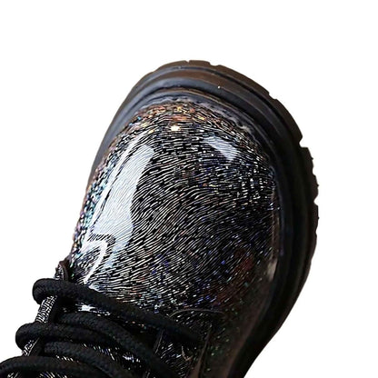 Princess Sparkle kids winter boots, alternative angle showing texture and finish