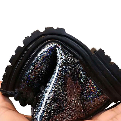 Princess Sparkle kids winter boots, lifestyle view of the full shoe