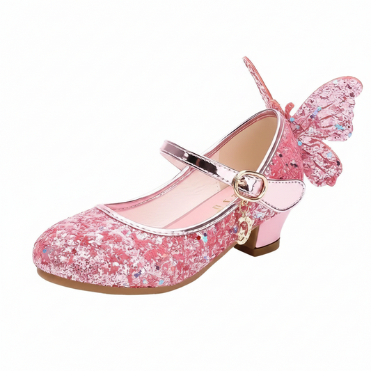 Pink Butterfly Kids Dress-Up Heels