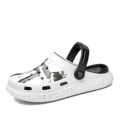 Kids' Garden Clogs for Summer Fun in white and black colour