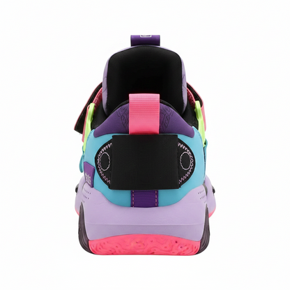 Purple Court Reign kids sneakers, angled view showing colour and shape