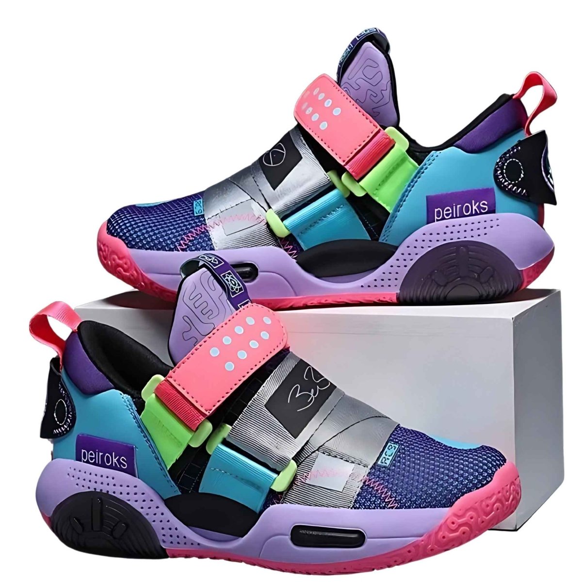 Purple Court Reign kids sneakers, side profile showing sole and upper detail