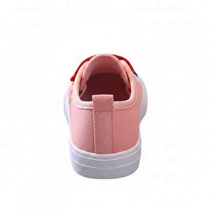 Rainbow Cloud Steps kids sneakers, alternative angle showing texture and finish