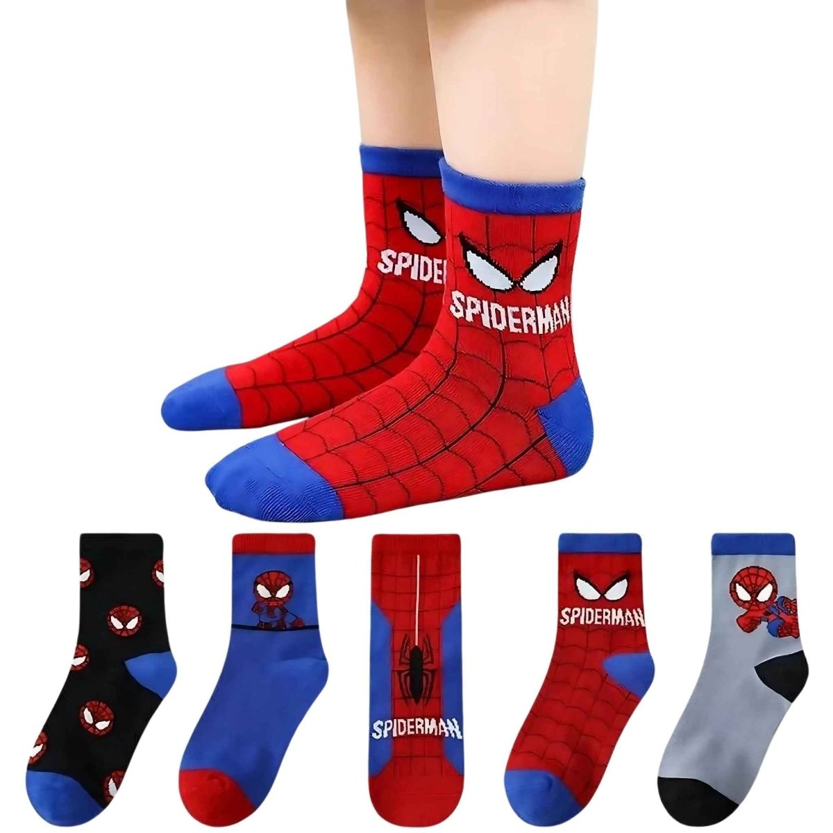 Spiderman Squad 5 Pack Socks – Kids | Durable, comfy | Kiddos Kicks Australia